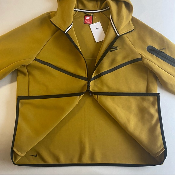 Nike Tech Fleece Windrunner Hoodie Mens XL Ochre Full Zip Sweatshirt - Picture 7 of 14